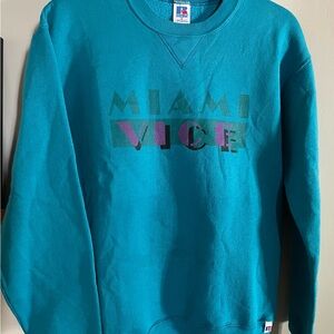 Vintage Russell Athletic USA Miami Vice Teal Sweatshirt